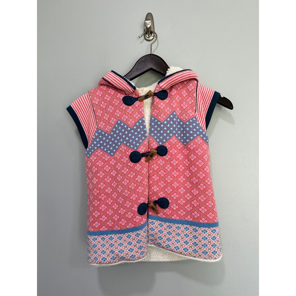 Matilda Jane Kids Vest Size 10‎ Pink Blue Fair Isle Knit make believe warm hugs